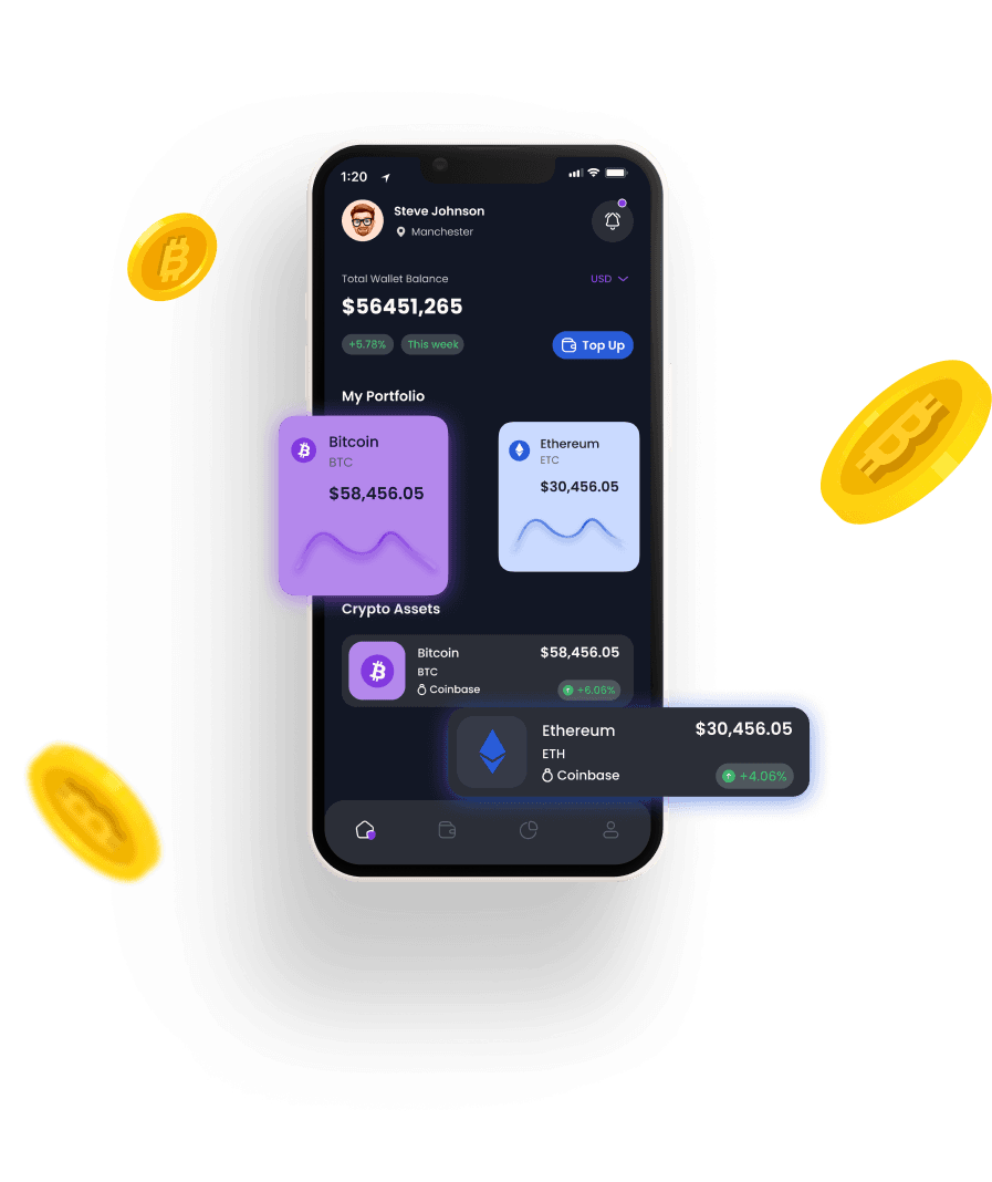 ui ux design for Smart wallet mobile application