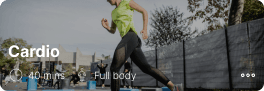Cardio routine displayed on a fitness app