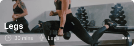 Legs workout routine on a fitness app