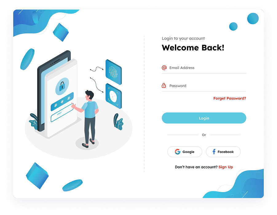 UI design of the Elite Station CRM login screen