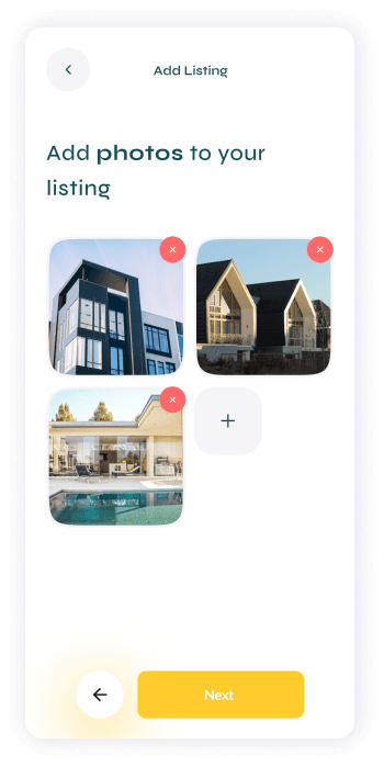 UI design of Turveyor add photos page