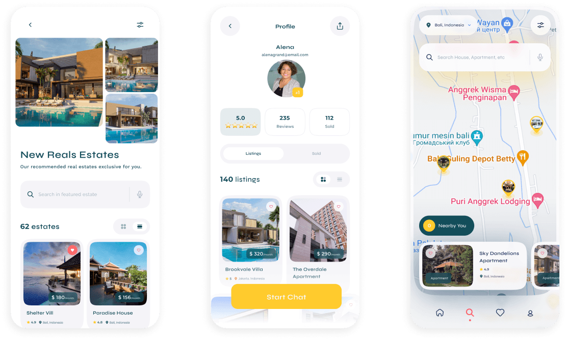 Real estate booking application design