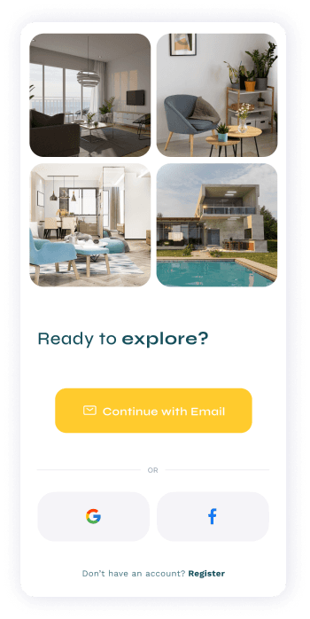UI design of Turveyor login screen