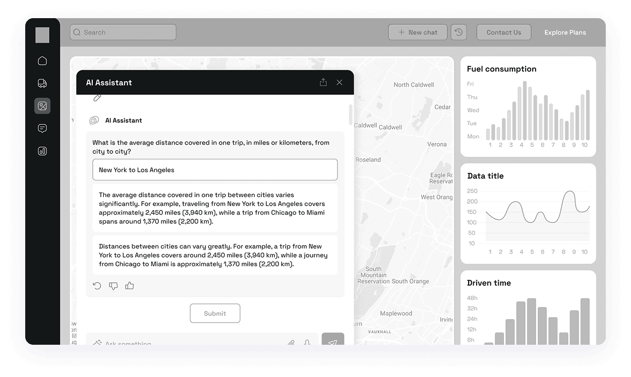 Wireframe of ChatBot-s main dashboard