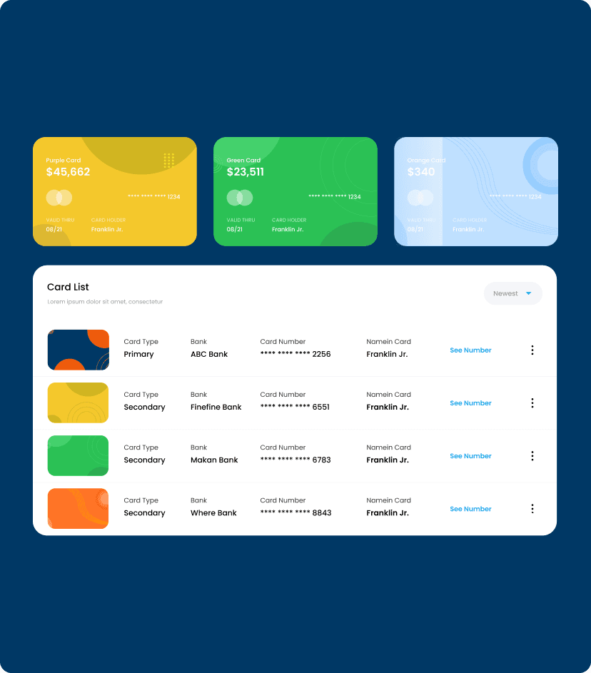 Insight CRM card management feature