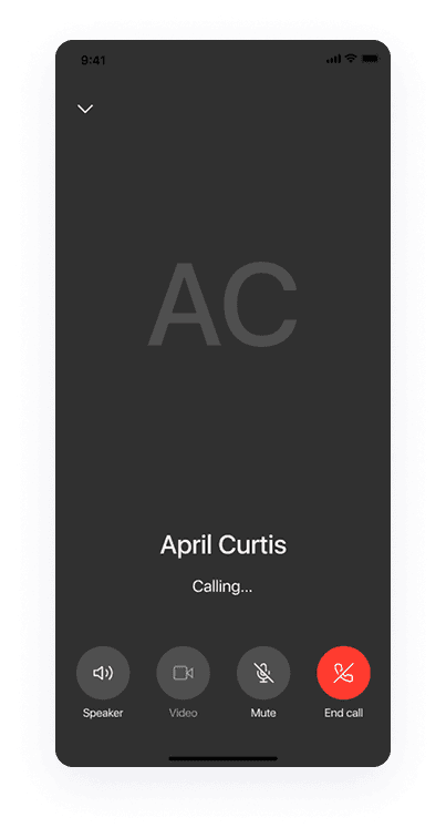 UI design of the Splash app-s active call screen