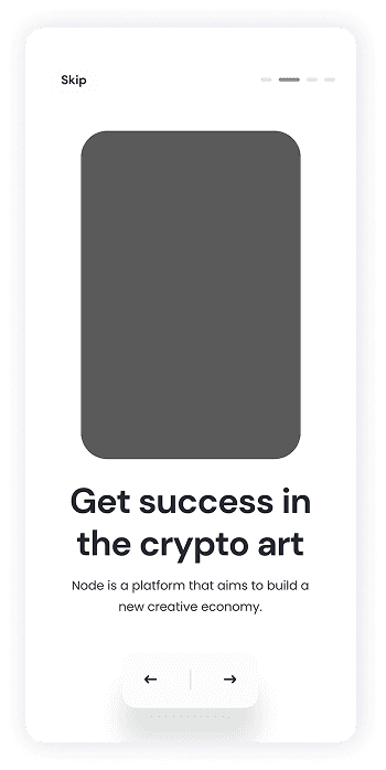 NFT Store welcome screen wireframe