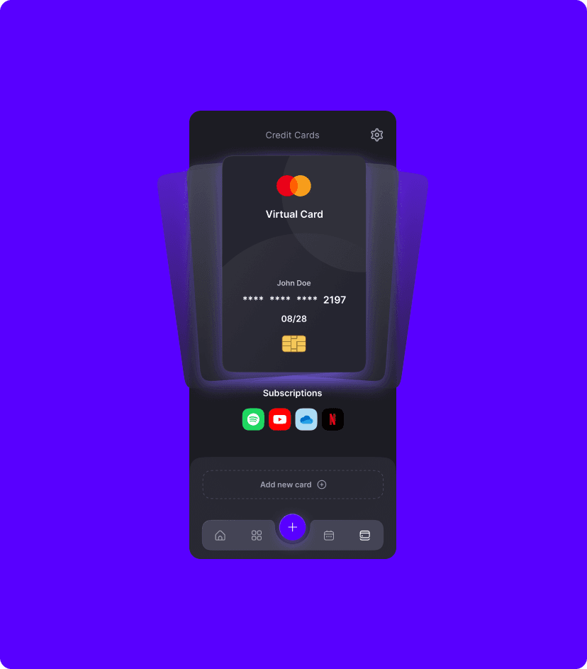 TrackEasy cards management feature