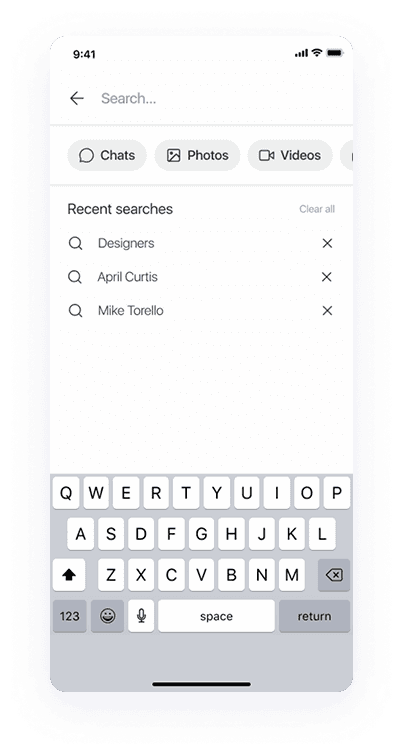UI design of Splash app-s search screen