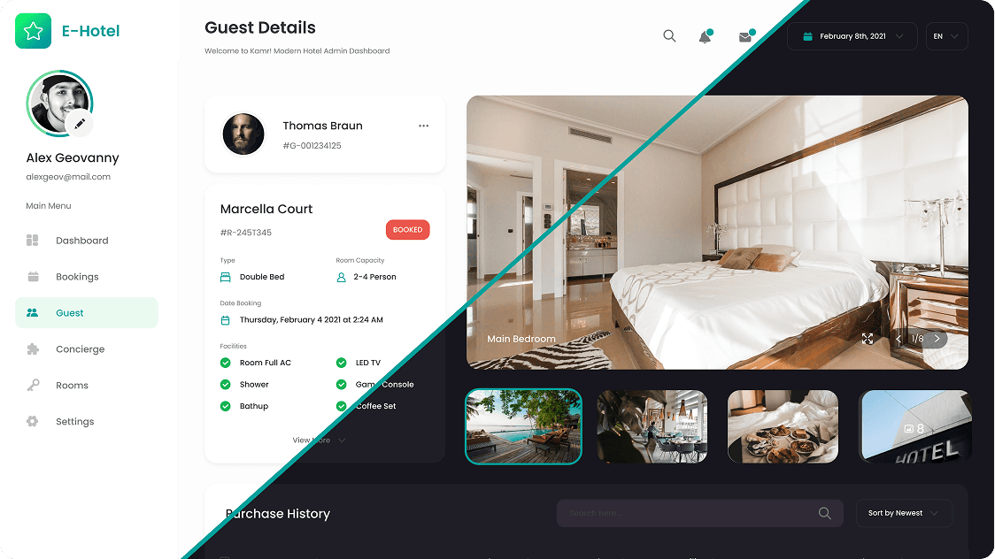 E-Hotel CRM design for hotel staff