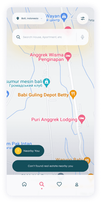 UI design of Turveyor map search screen