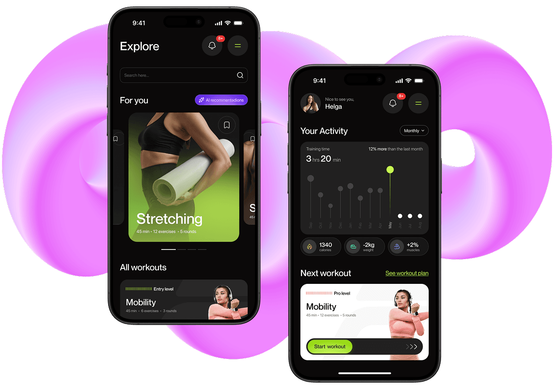 fitness mobile app design