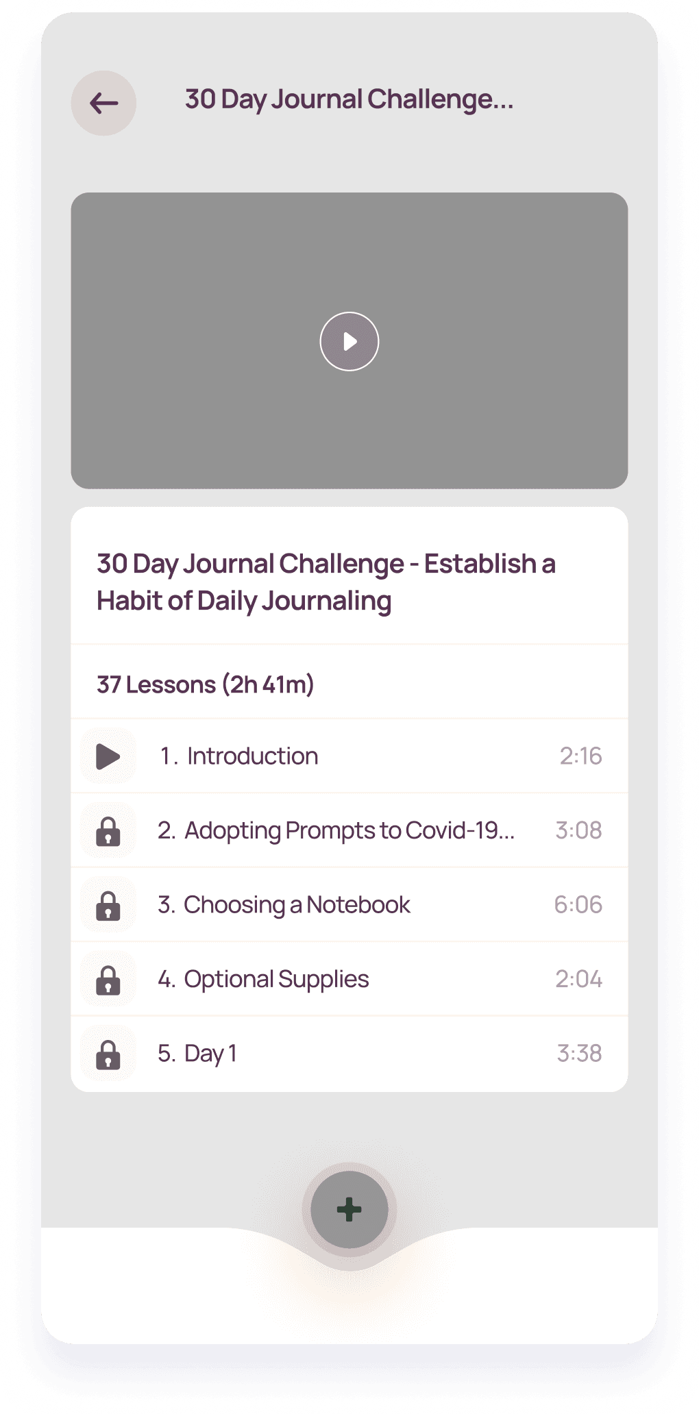 LifeBalance individual habit course wireframe