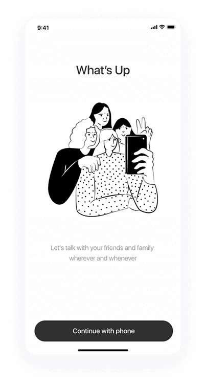 UI design of Splash app-s welcome screen