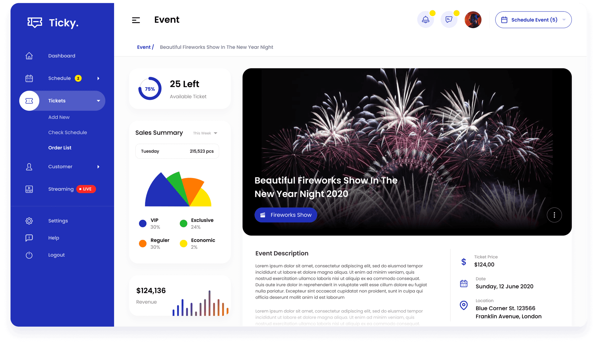 Orders and tickets management CRM system design