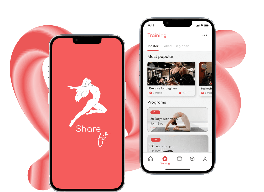 ShareFit fitness mobile app design