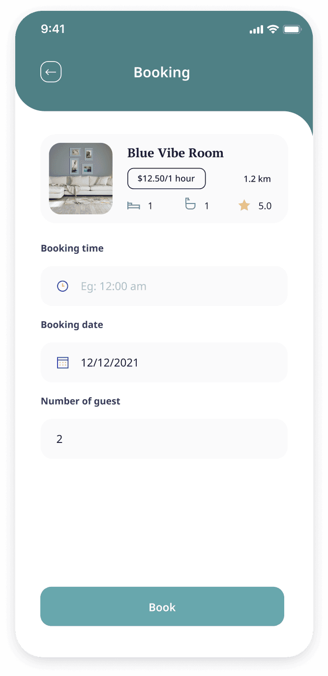 E-booking app reservation flow