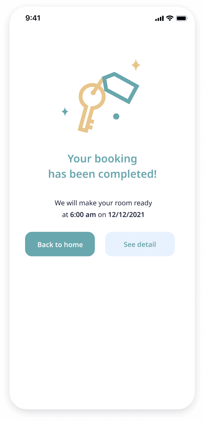 E-booking app reservation confirmed screen