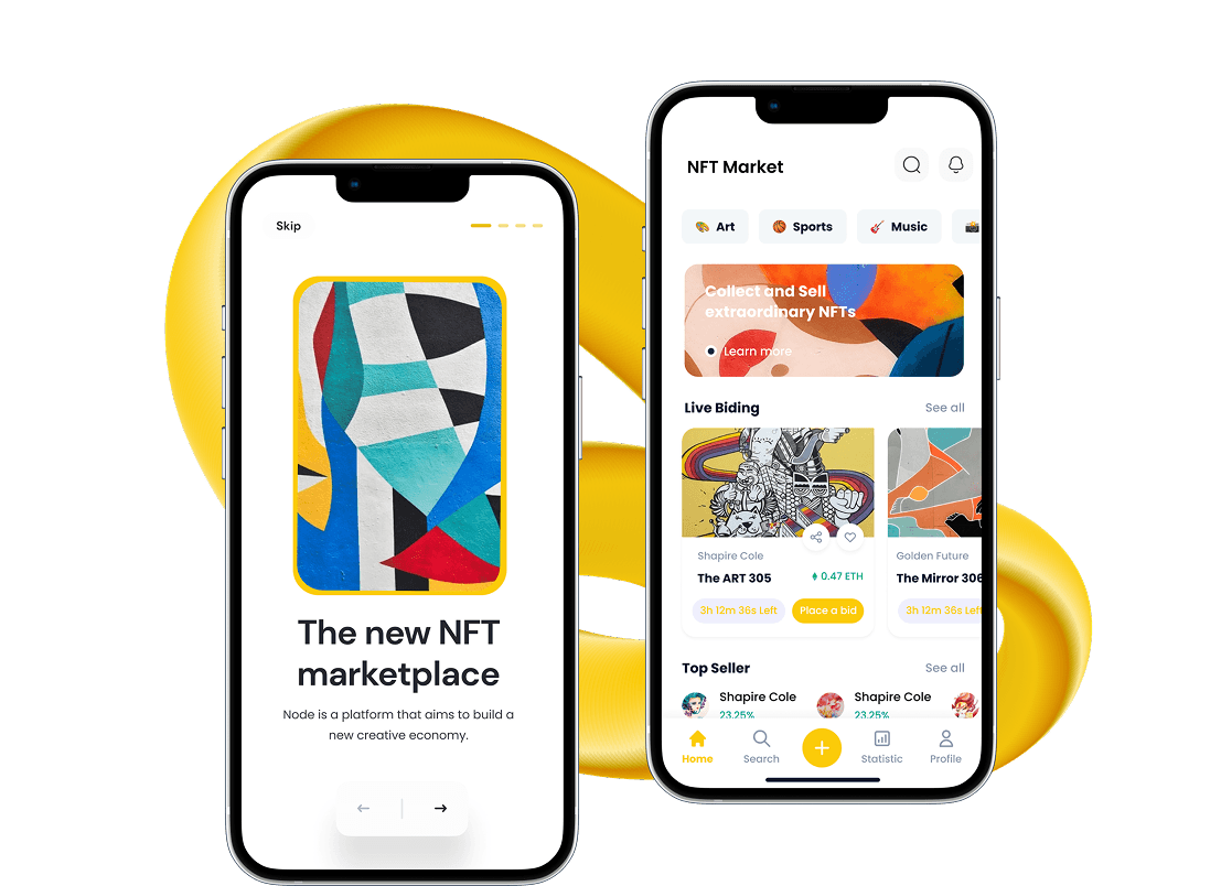 Mobile NFT marketplace app design