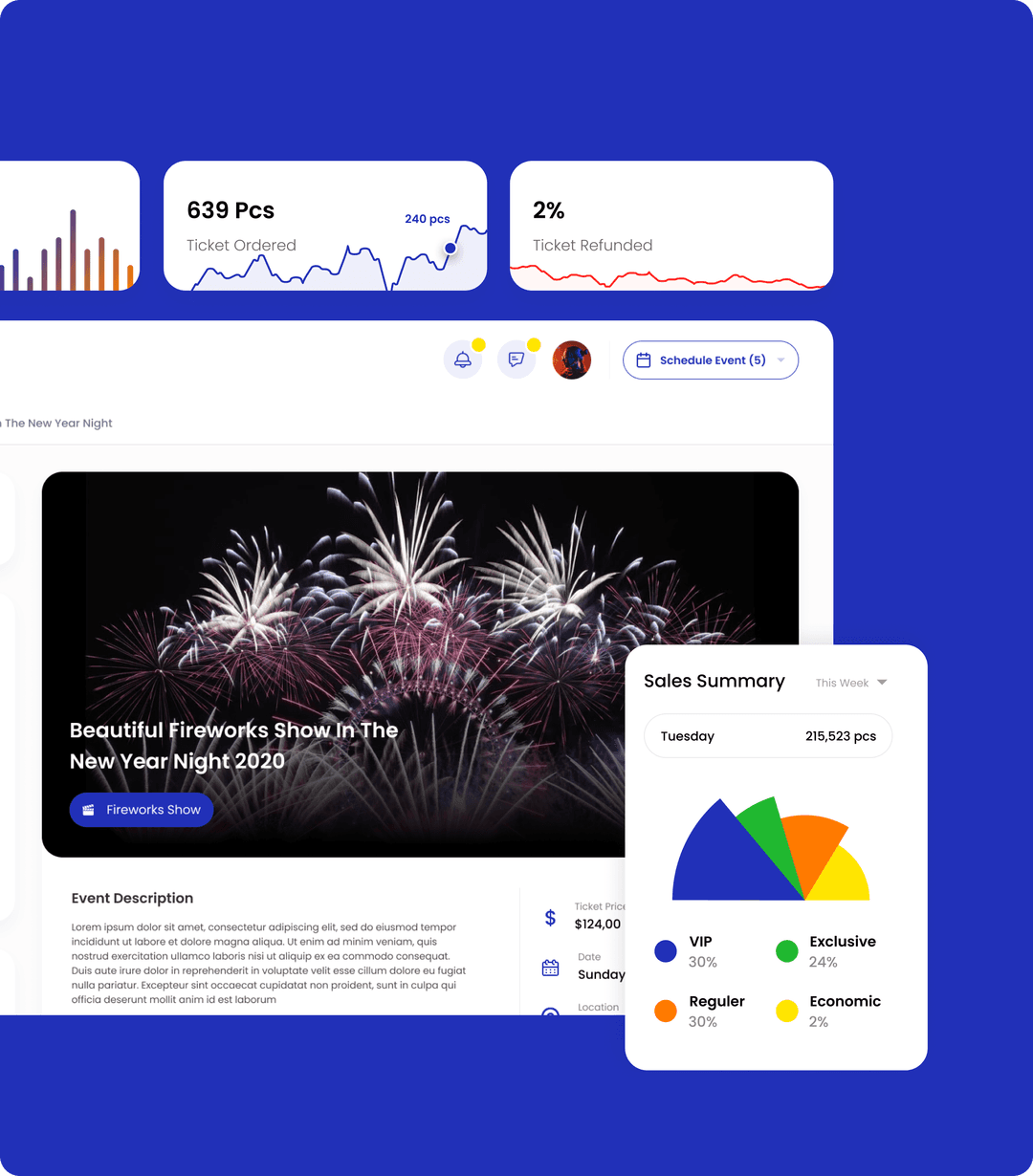 Ticky CRM events management feature