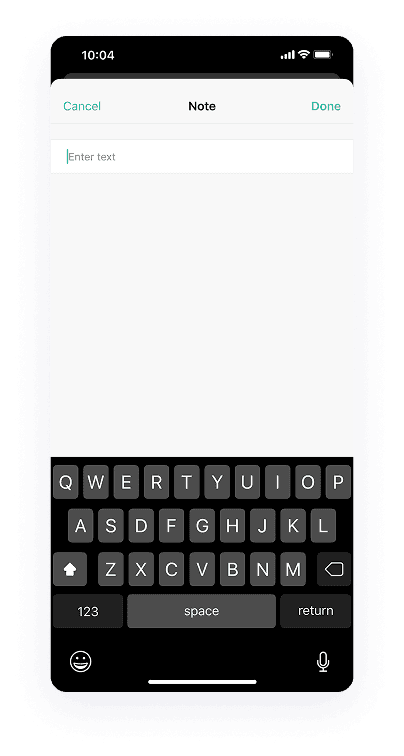 UI design of the University Student app-s note-taking screen