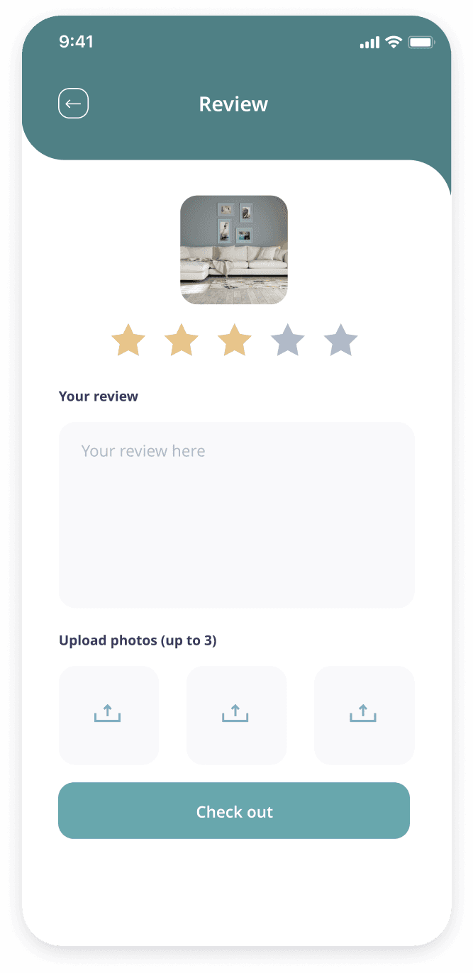 E-booking app rating and review section
