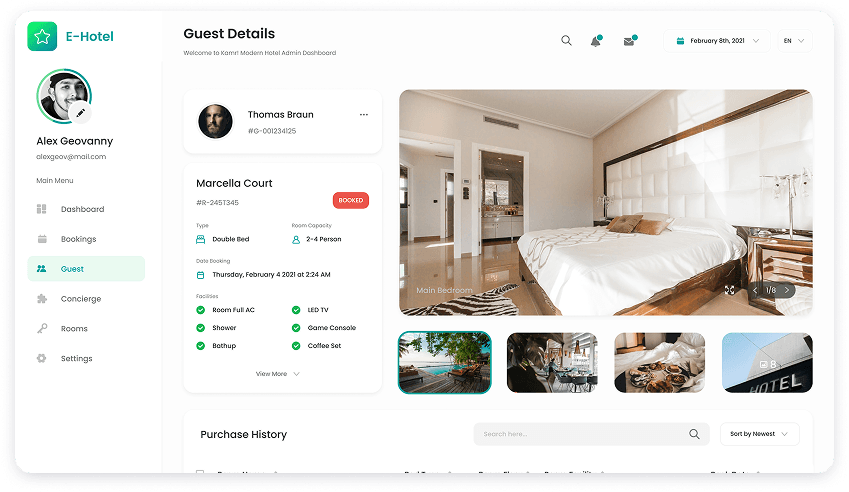 Guest details screen