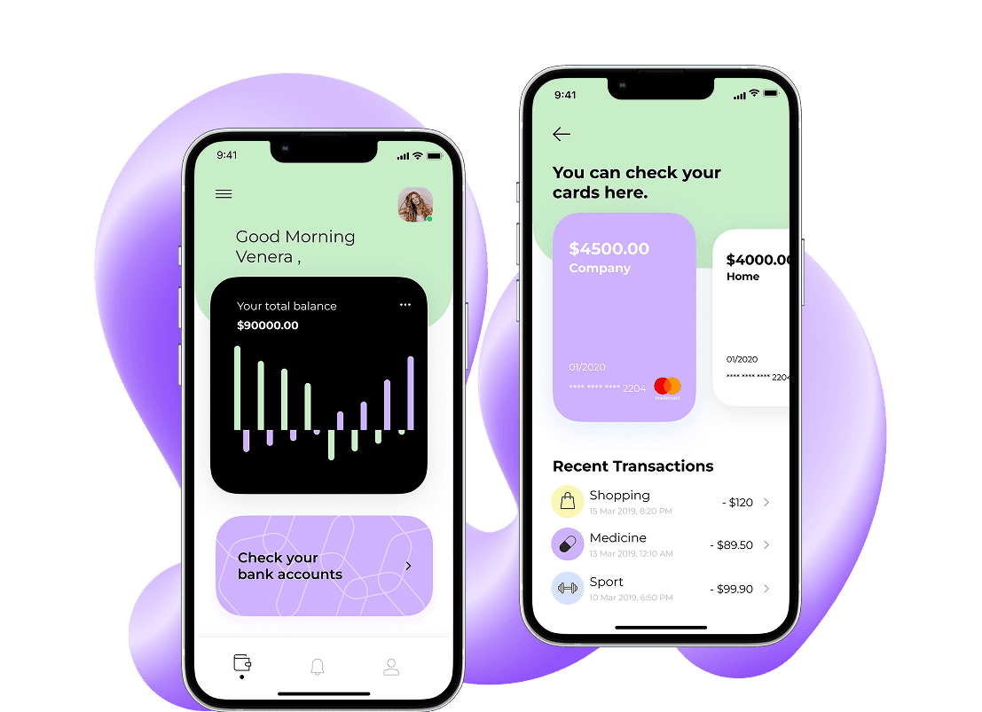 MoneyPay finance tracker app design