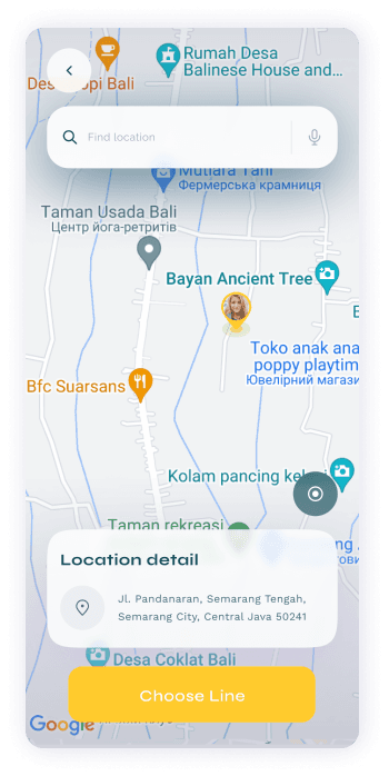 UI design of Turveyor map location detail screen