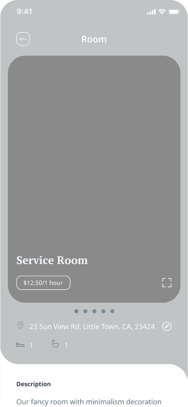 E-booking app apartment details screen