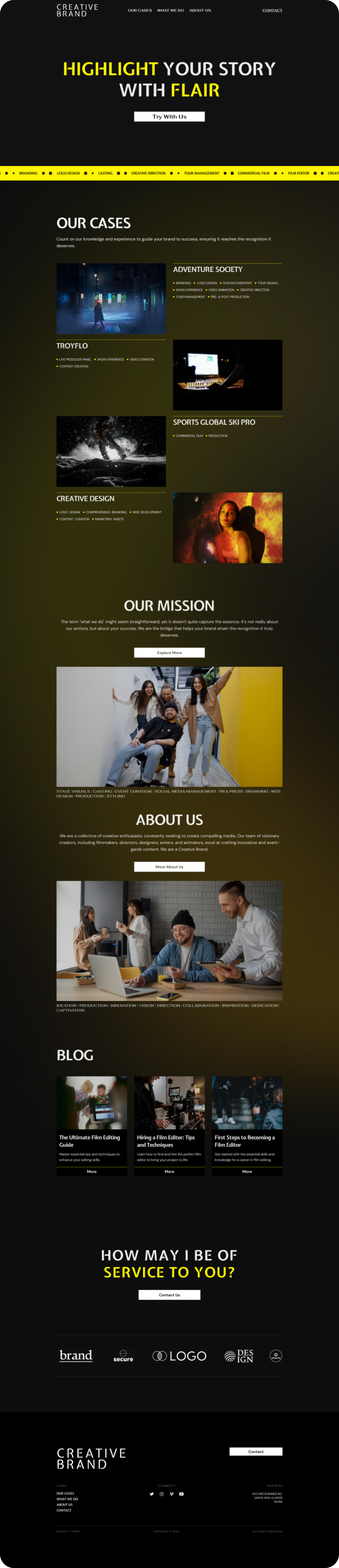 Creative Brand home page UI design