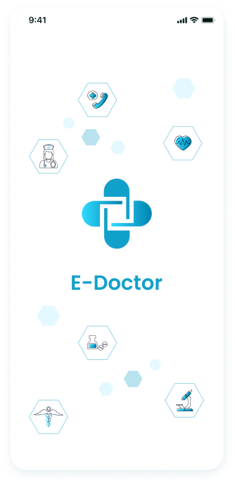  UI design of the main screen of the E-Doctor app 