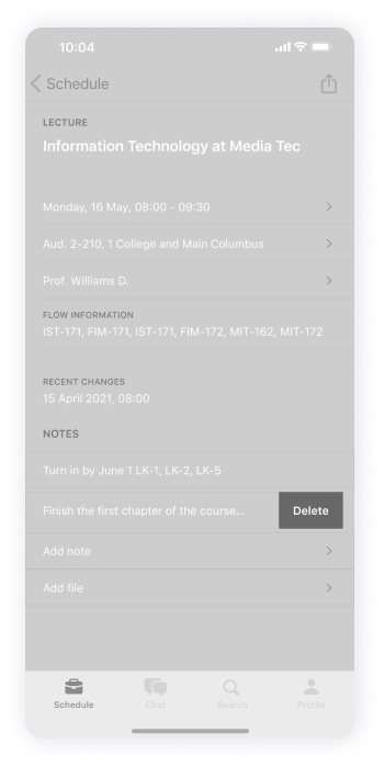   Wireframe of the Splash app's contacts screen