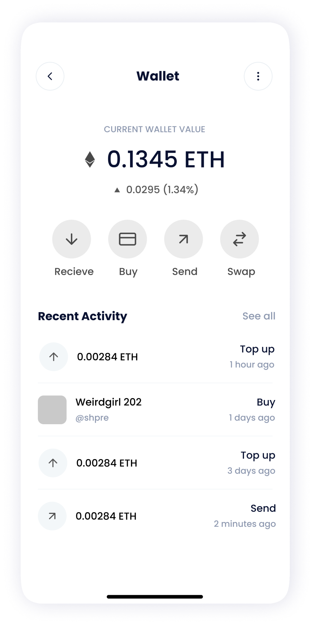  NFT Store wallet screen wireframe