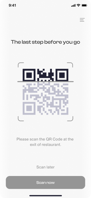 Wireframe of Have Meal’s QR code scanning screen