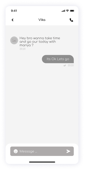 Wireframe of ShareFit app chat screen