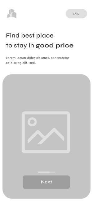 Wireframe of Turveyor onboarding screen