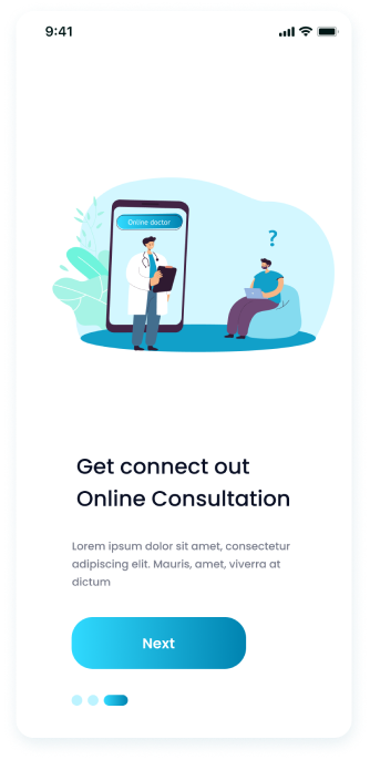  UI design of the E-Doctor app's online consultation screen 