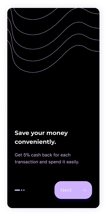 UI design of MoneyPay onboarding screen