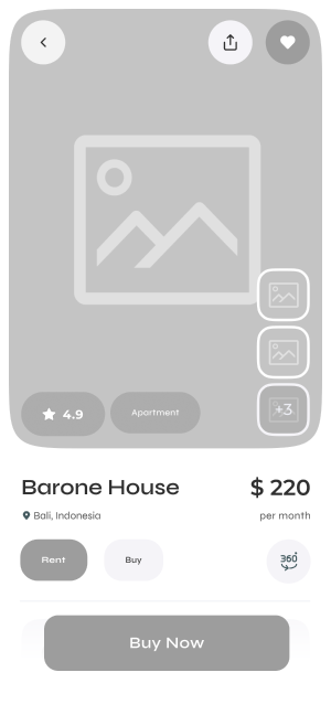 Wireframe of Turveyor property details screen