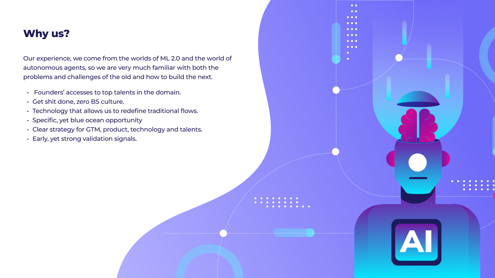 Roadmap slide design in Tangos pitch deck