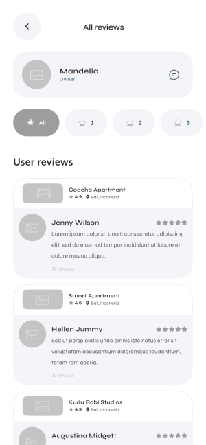 Wireframe of Turveyor property reviews screen