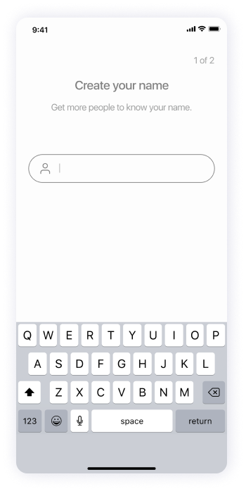   Wireframe of the Splash app's interface for entering a user name