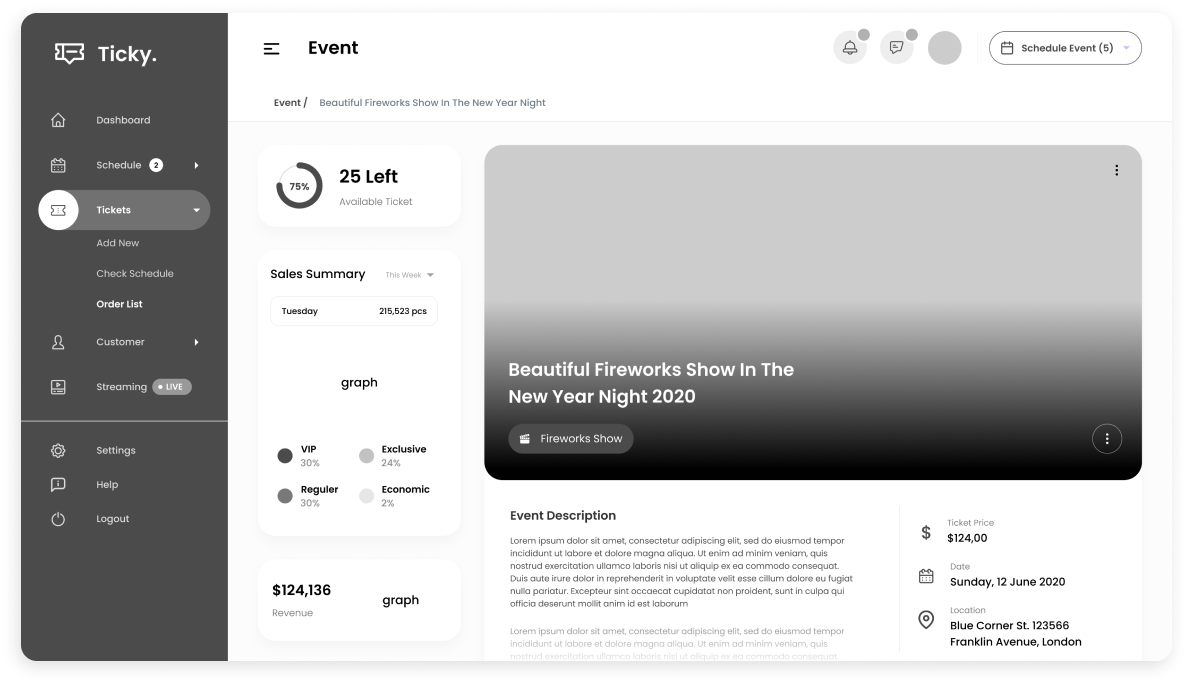  Wireframe of the Gingo admin panel order details dashboard