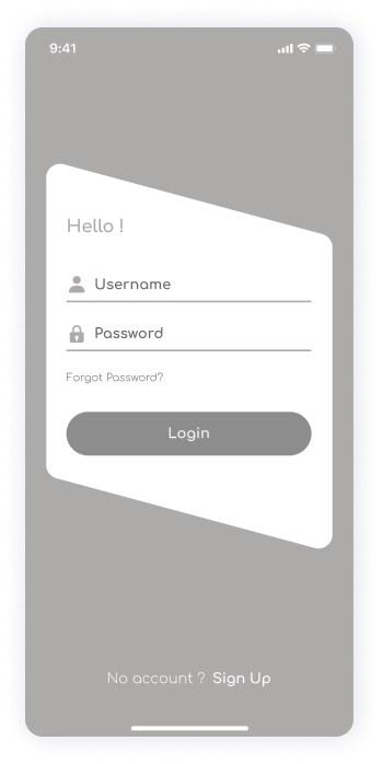 Wireframe of ShareFit app login screen