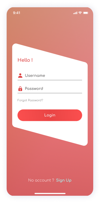 UI design of ShareFit app login screen