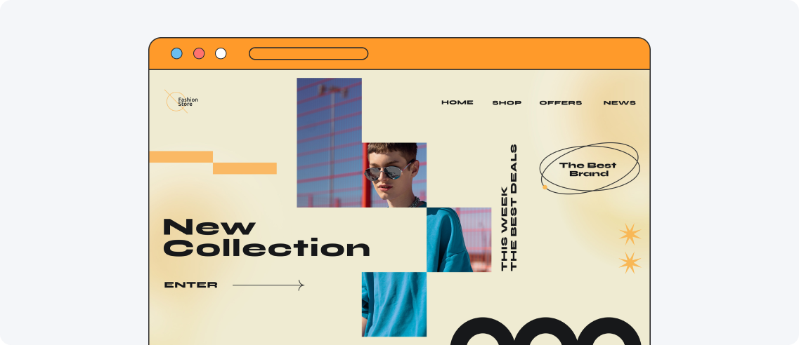 Asymmetrical layouts website design trend
