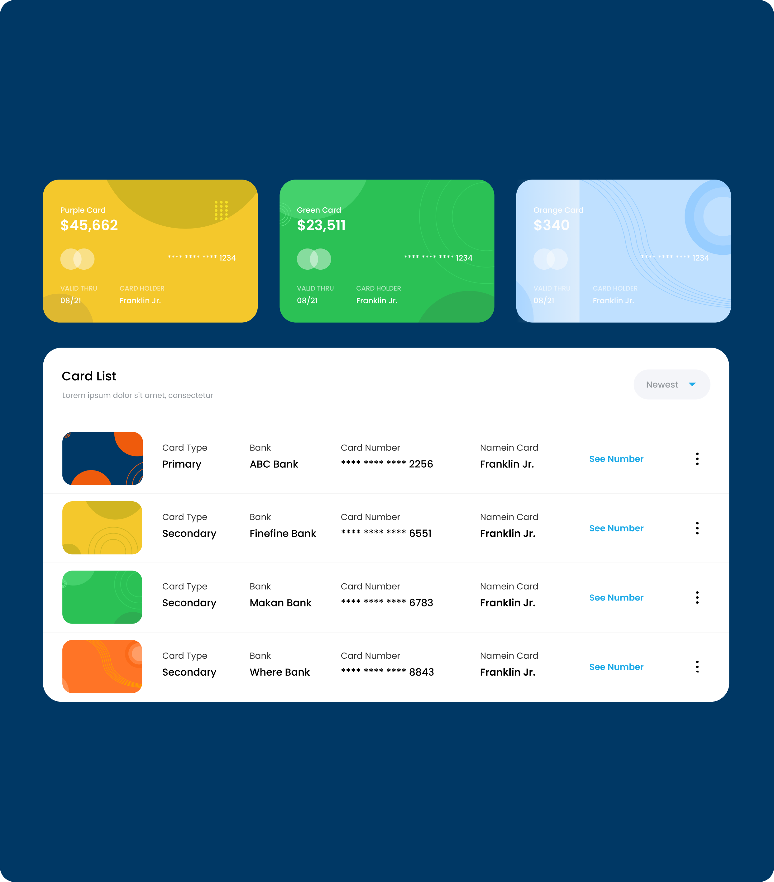  Insight CRM card management feature 