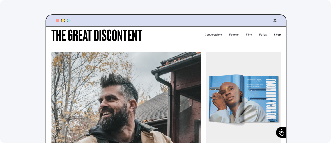 The Great Discontent, example of a modern blog design