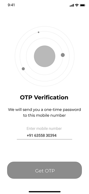 Wireframe of MoneyPay OTP verification screen